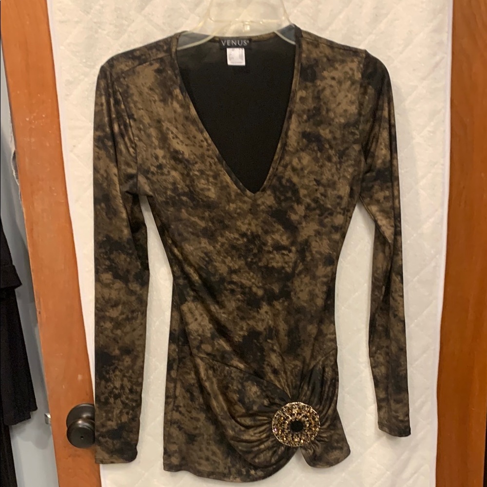 Venus Women's Black and Brown Top